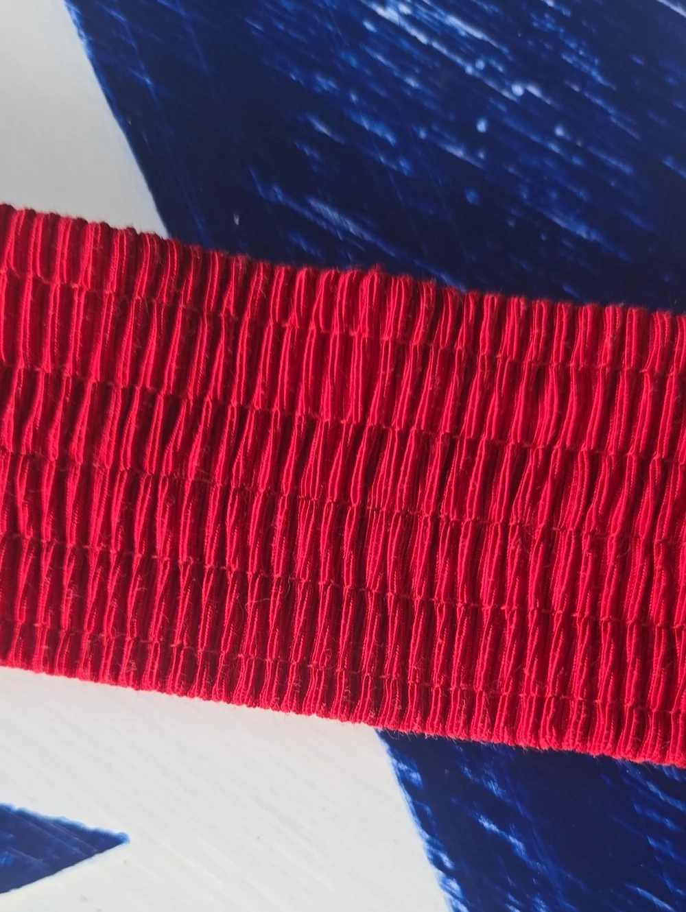 Red Stretchy Fabric Belt With Swirl Clasp